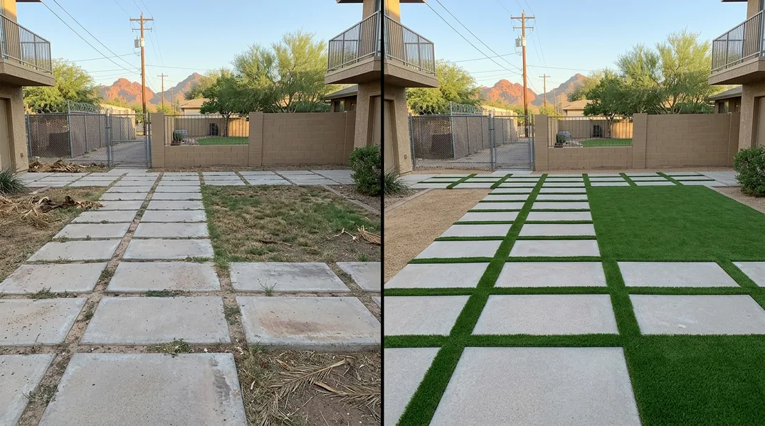 Result artificial grass installation in Tempe - Tempe Turf Installation
