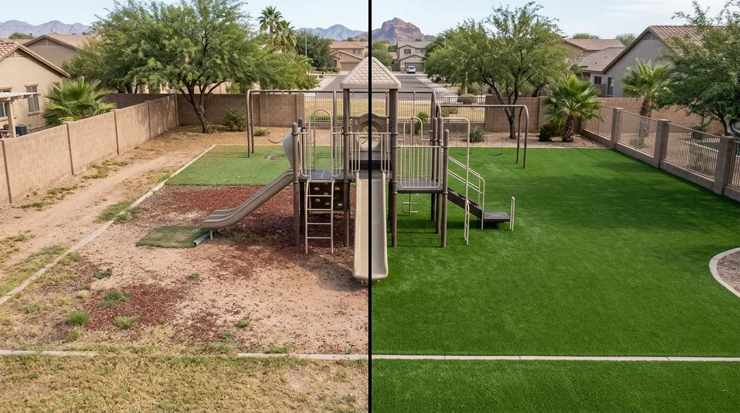 Result artificial grass installation in Tempe - Tempe Turf Installation