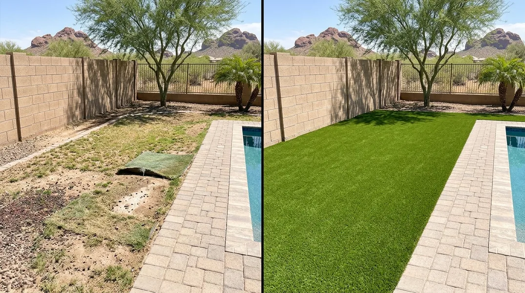 Result artificial grass installation in Tempe - Tempe Turf Installation