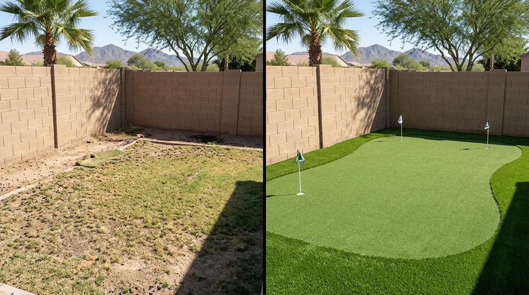 Result artificial grass installation in Tempe - Tempe Turf Installation