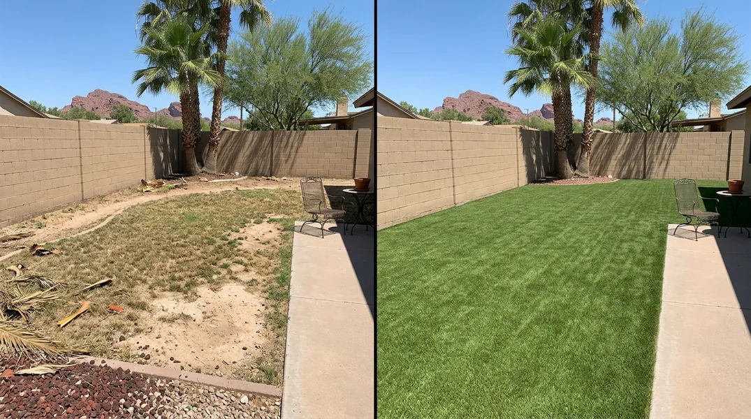 Result artificial grass installation in Tempe - Tempe Turf Installation